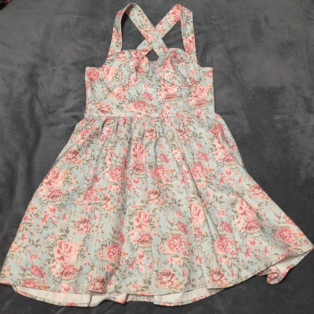 Floral Pink and Cream Dress